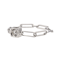 Bague DINH VAN"Le Cube" en or blanc et diamant - Castafiore