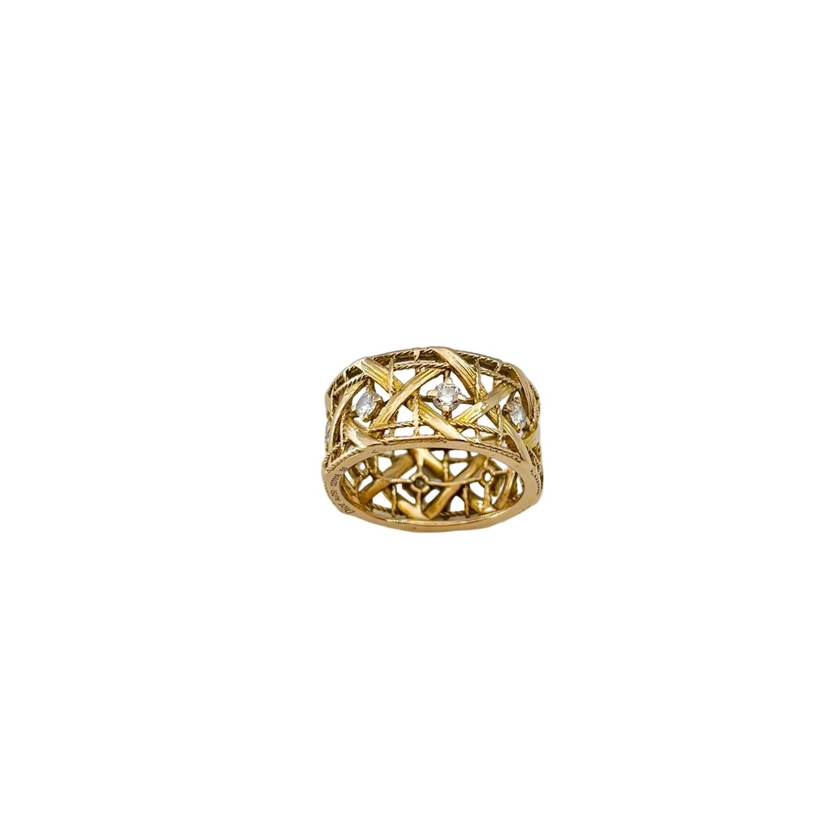 Bague DIOR "My Dior" GM en or jaune et diamants - Castafiore