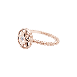 Bague Dior "Rose des Vents" en or jaune, nacre et diamant. - Castafiore