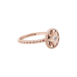 Bague Dior "Rose des Vents" en or jaune, nacre et diamant. - Castafiore