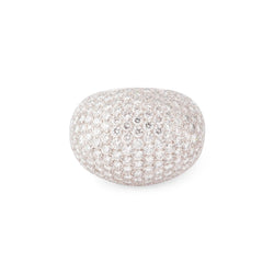Bague Dôme CARTIER "Coussin" en platine et diamants - Castafiore