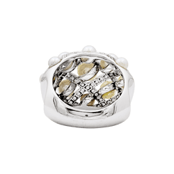 Bague Dôme CHANEL "Baroque" en or blanc, perles et diamants - Castafiore