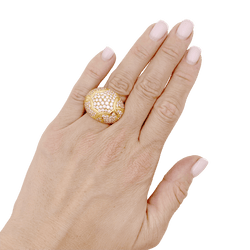 Bague Dôme CHANEL "Profil de Camelia" en or jaune et diamants - Castafiore