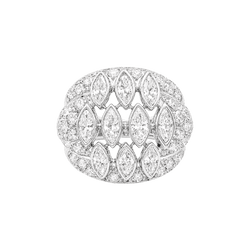 Bague Dôme en or blanc et diamants - Castafiore