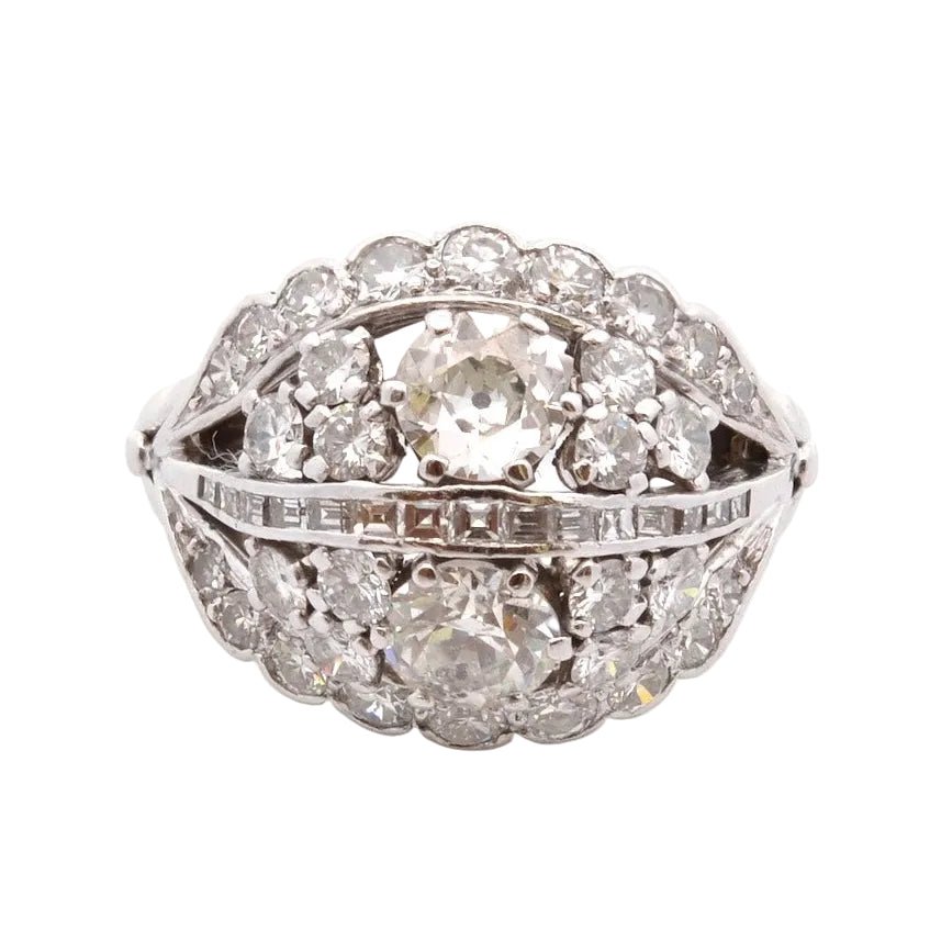 Bague Dôme en or blanc et diamants - Castafiore