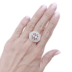 Bague Dôme en or blanc et diamants - Castafiore