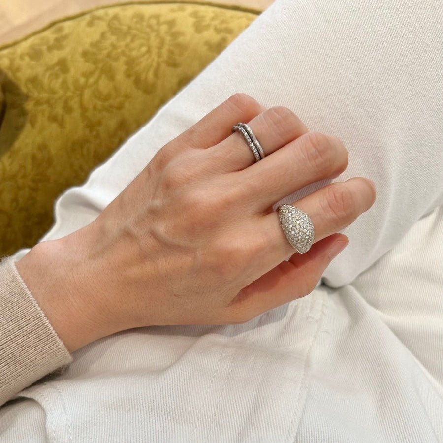 Bague Dôme en or blanc et diamants - Castafiore