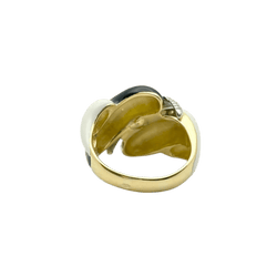 Bague Dôme en or blanc, or blanc, émail et diamants - Castafiore