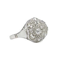 Bague Dôme en or blanc, platine et diamants - Castafiore