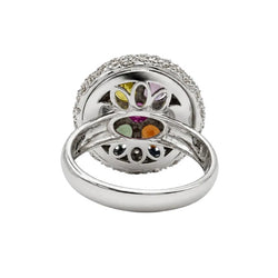 Bague Dôme en or blanc, saphirs et diamants - Castafiore