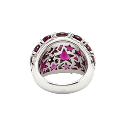 Bague Dôme en or blanc, tourmalines et diamants - Castafiore