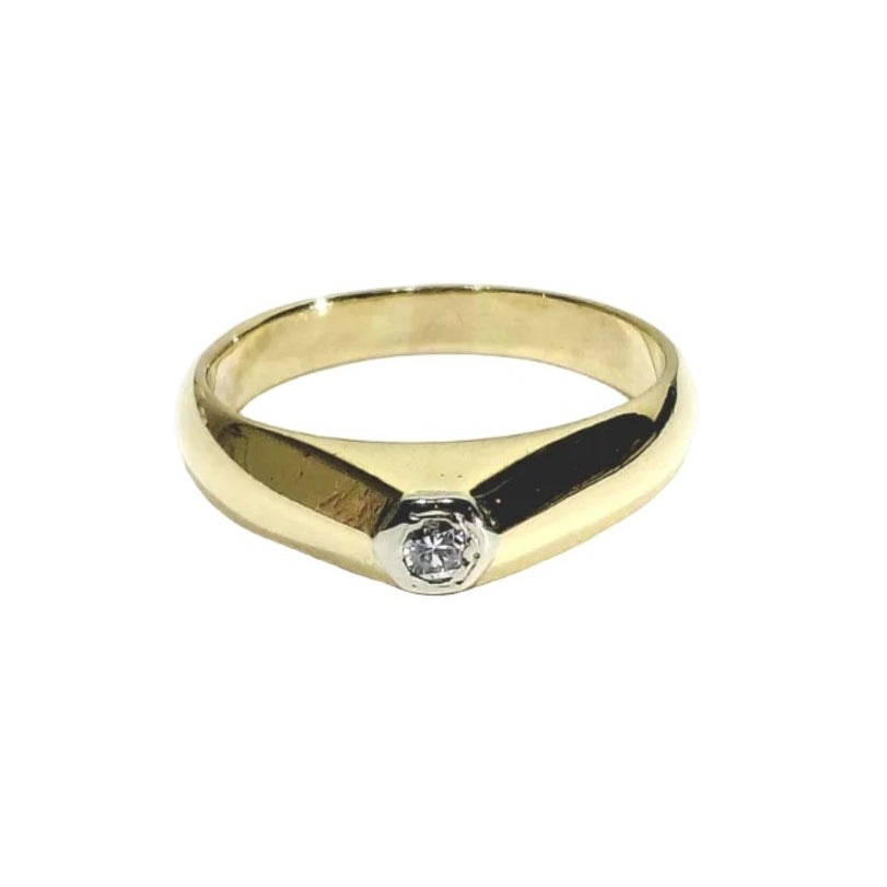 Bague Dôme en or jaune 18 carats et diamant - Castafiore