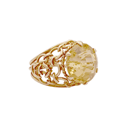 Bague Dôme en or jaune et citrine - Castafiore