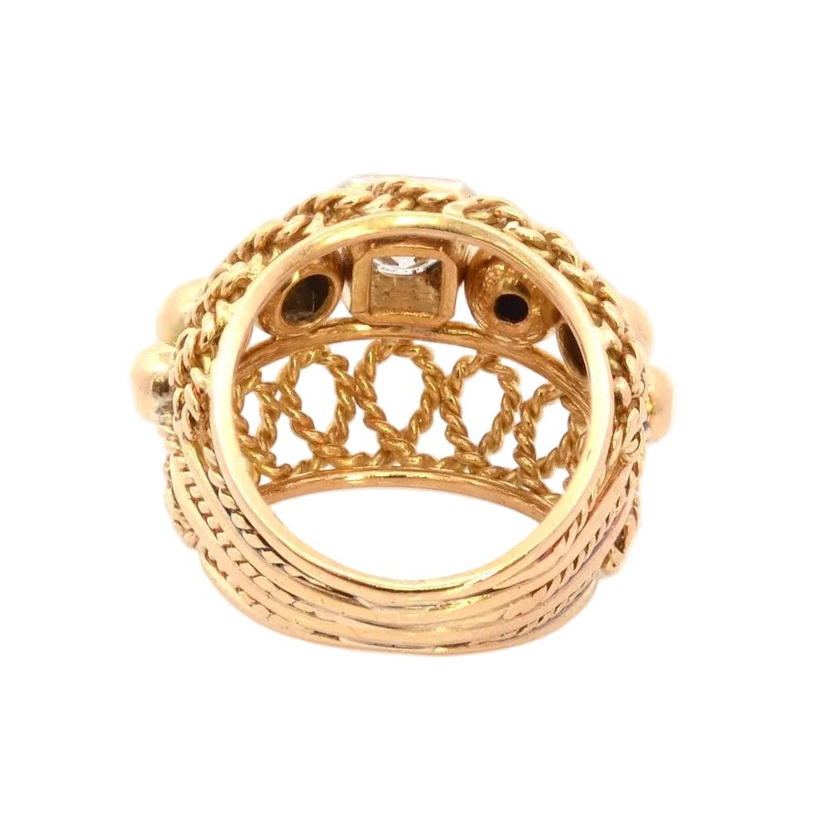 Bague Dôme en or jaune et diamants - Castafiore