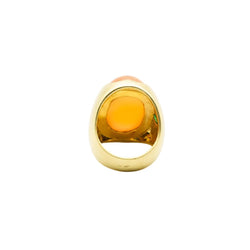 Bague Dôme en or jaune et pierre de lune - Castafiore