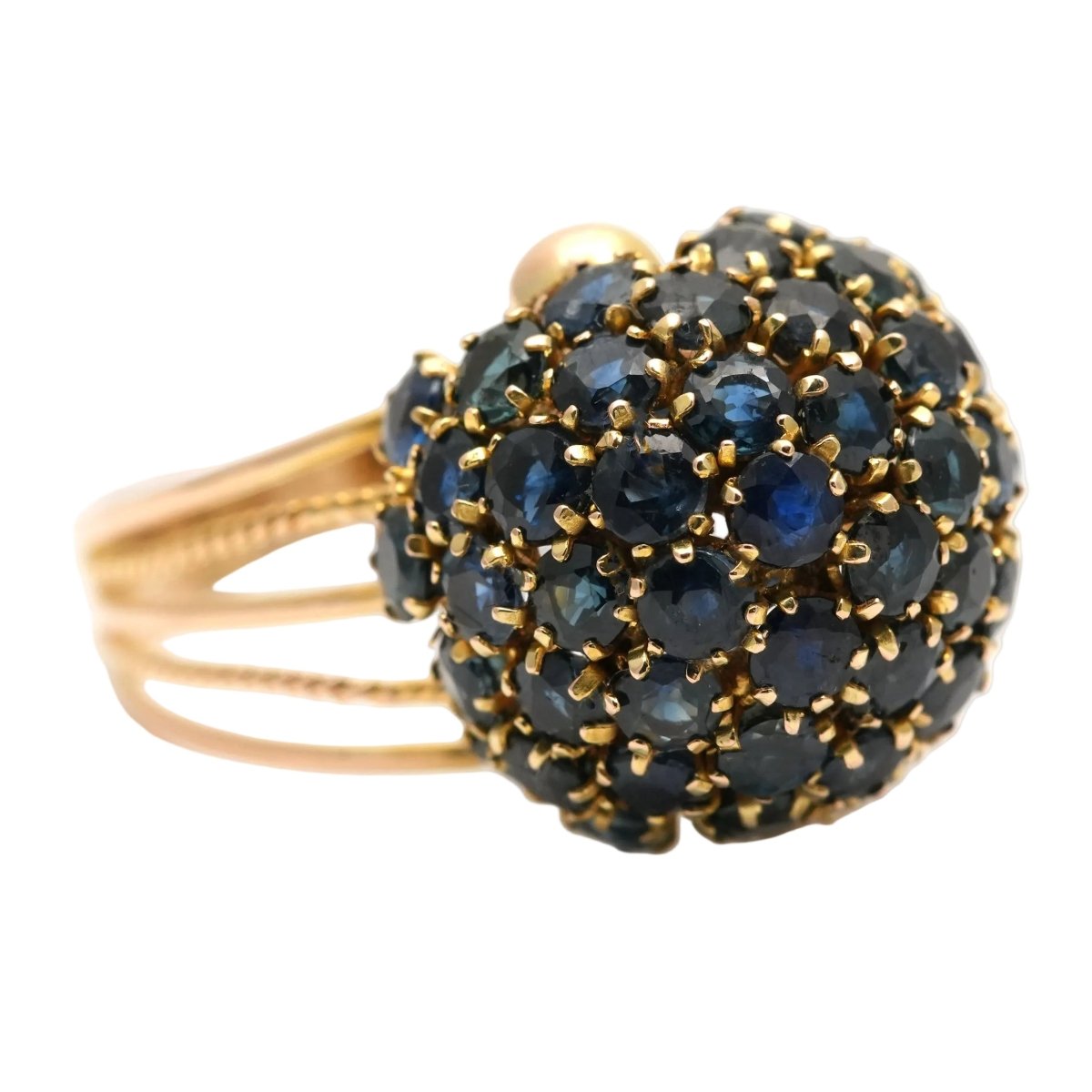 Bague Dôme en or jaune et saphirs - Castafiore