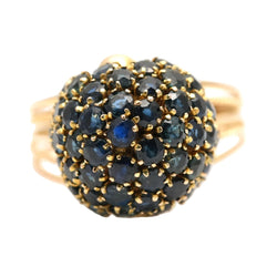 Bague Dôme en or jaune et saphirs - Castafiore