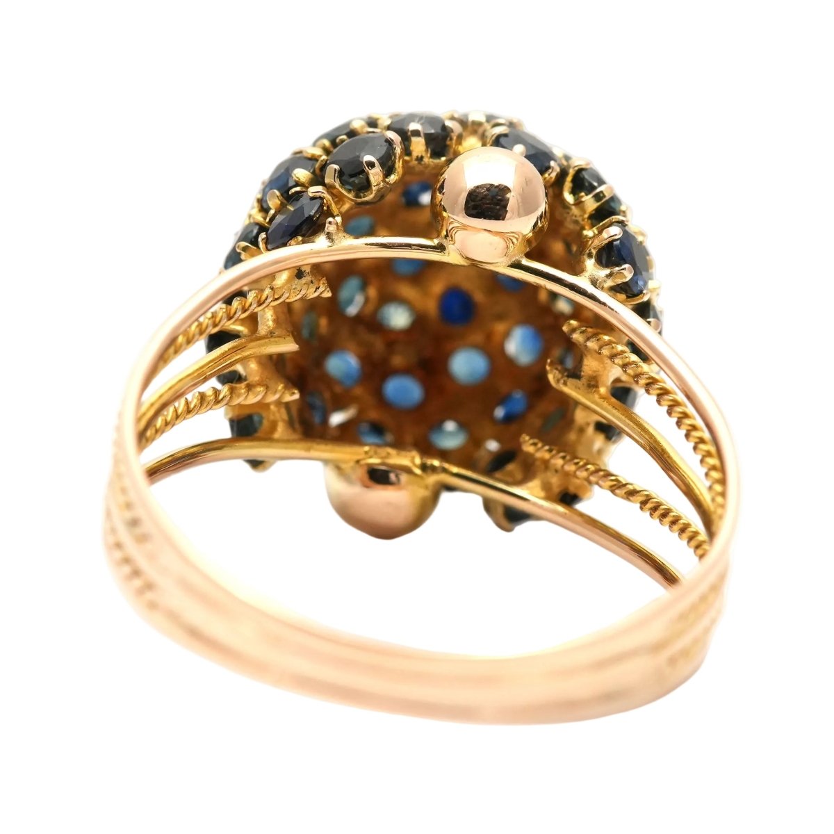 Bague Dôme en or jaune et saphirs - Castafiore