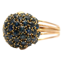 Bague Dôme en or jaune et saphirs - Castafiore