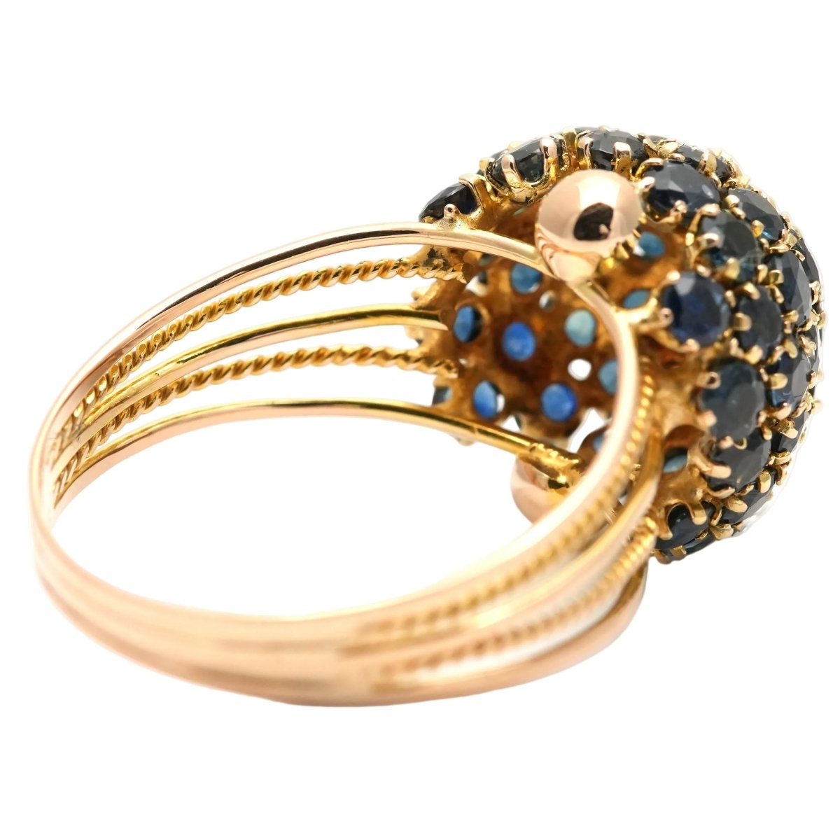 Bague Dôme en or jaune et saphirs - Castafiore