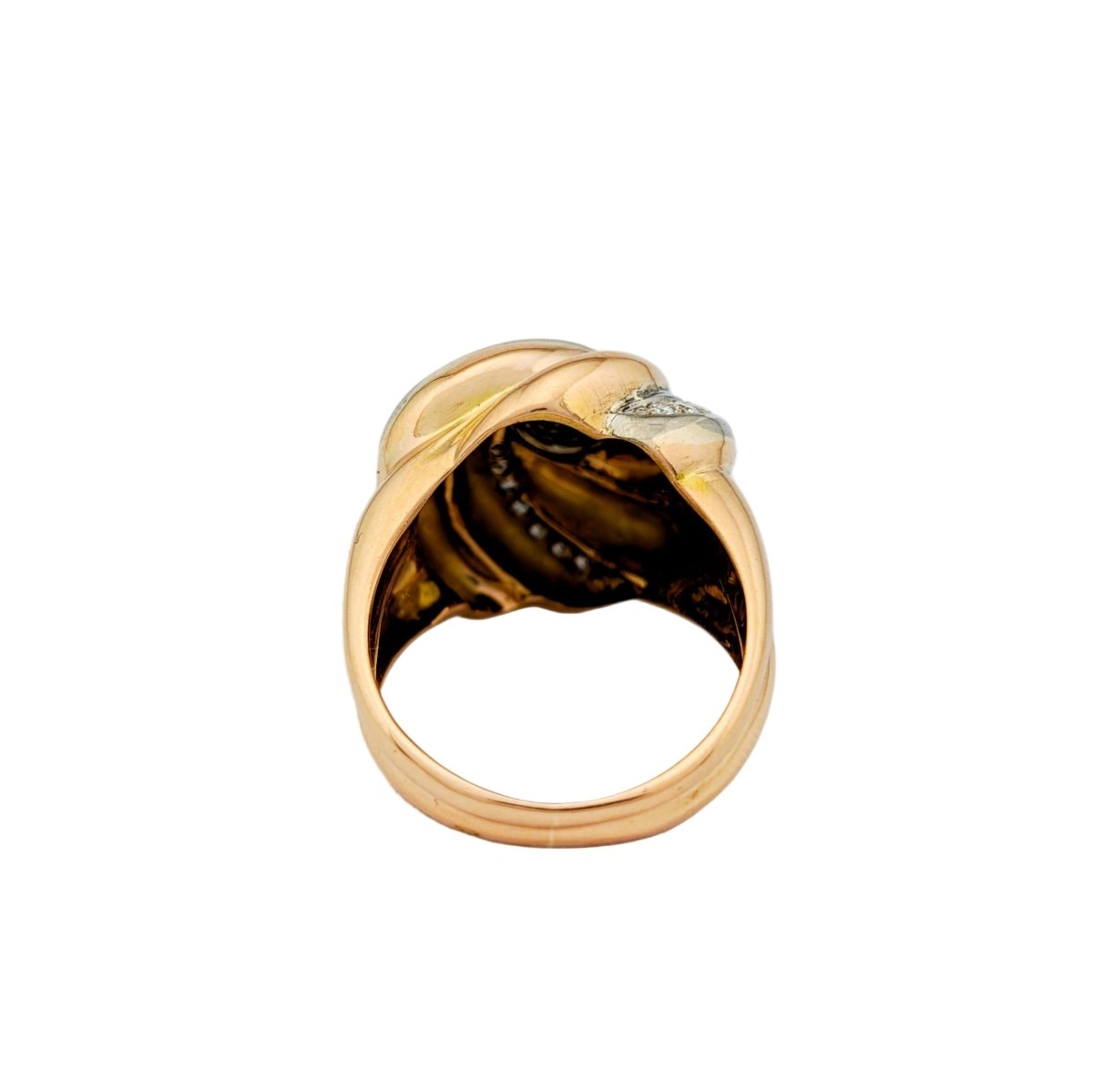 Bague Dôme en or jaune, or blanc et diamants - Castafiore