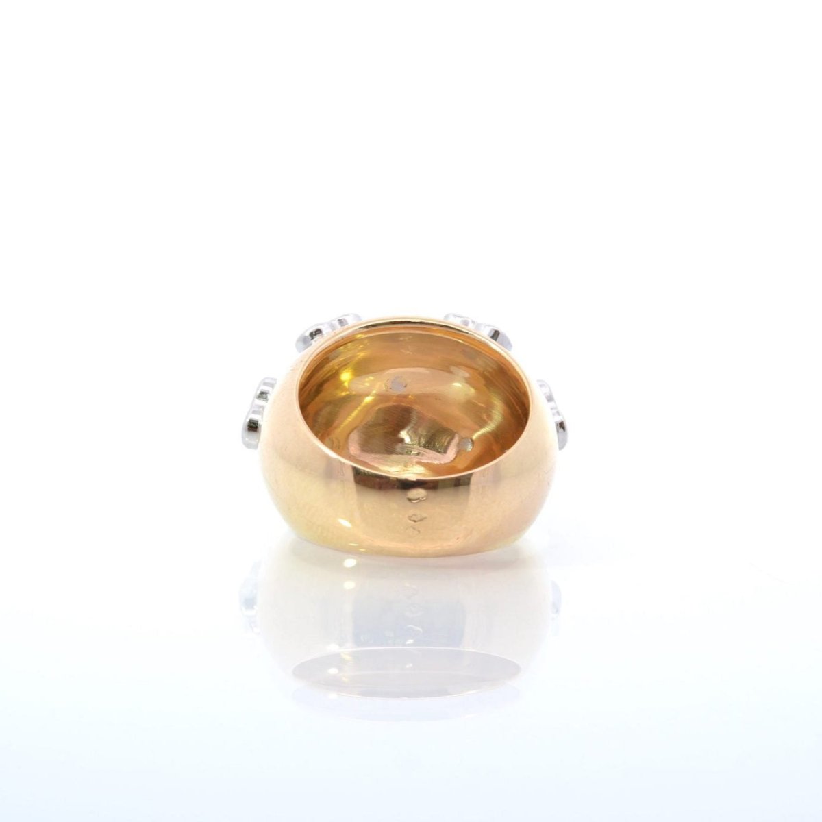 Bague Dôme en or jaune, platine et diamants - Castafiore