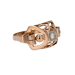 Bague Dôme en or rose et diamant - Castafiore