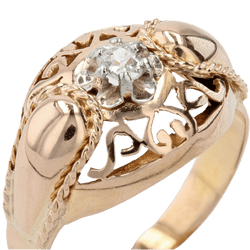 Bague Dôme en or rose et diamant - Castafiore