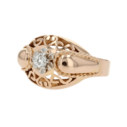 Bague Dôme en or rose et diamant - Castafiore
