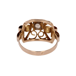 Bague Dôme en or rose et diamant - Castafiore