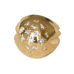 Bague Dôme en or rose et diamants - Castafiore