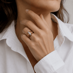 Bague Dôme en or rose et diamants - Castafiore