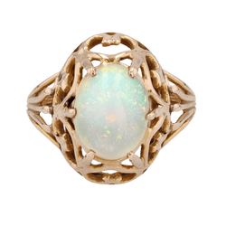 Bague Dôme en or rose et opale - Castafiore
