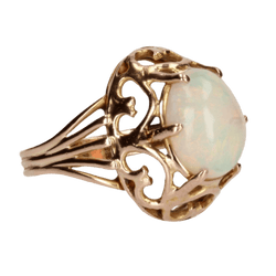 Bague Dôme en or rose et opale - Castafiore
