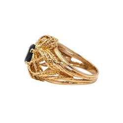 Bague Dôme en or rose et saphir - Castafiore