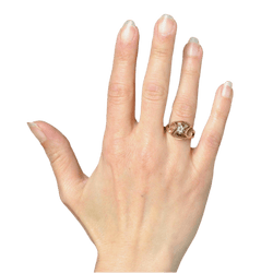 Bague Dôme en or rose et saphir - Castafiore