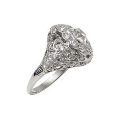 Bague Dôme en platine et diamants - Castafiore