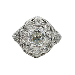 Bague Dôme en platine et diamants - Castafiore