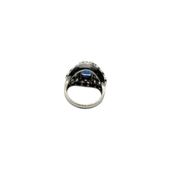 Bague Dôme en platine, saphir et diamants - Castafiore