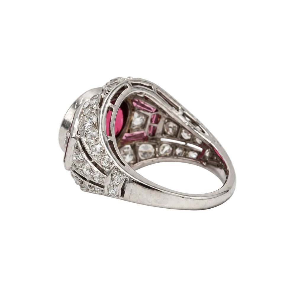 Bague Dôme en platine, tourmaline et diamants - Castafiore