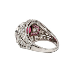 Bague Dôme en platine, tourmaline et diamants - Castafiore