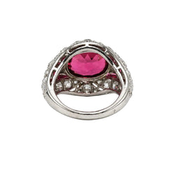 Bague Dôme en platine, tourmaline et diamants - Castafiore