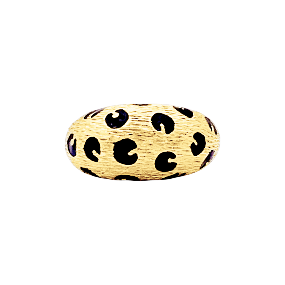 Bague Dôme FRED "Léopard" en or jaune et émail noir - Castafiore