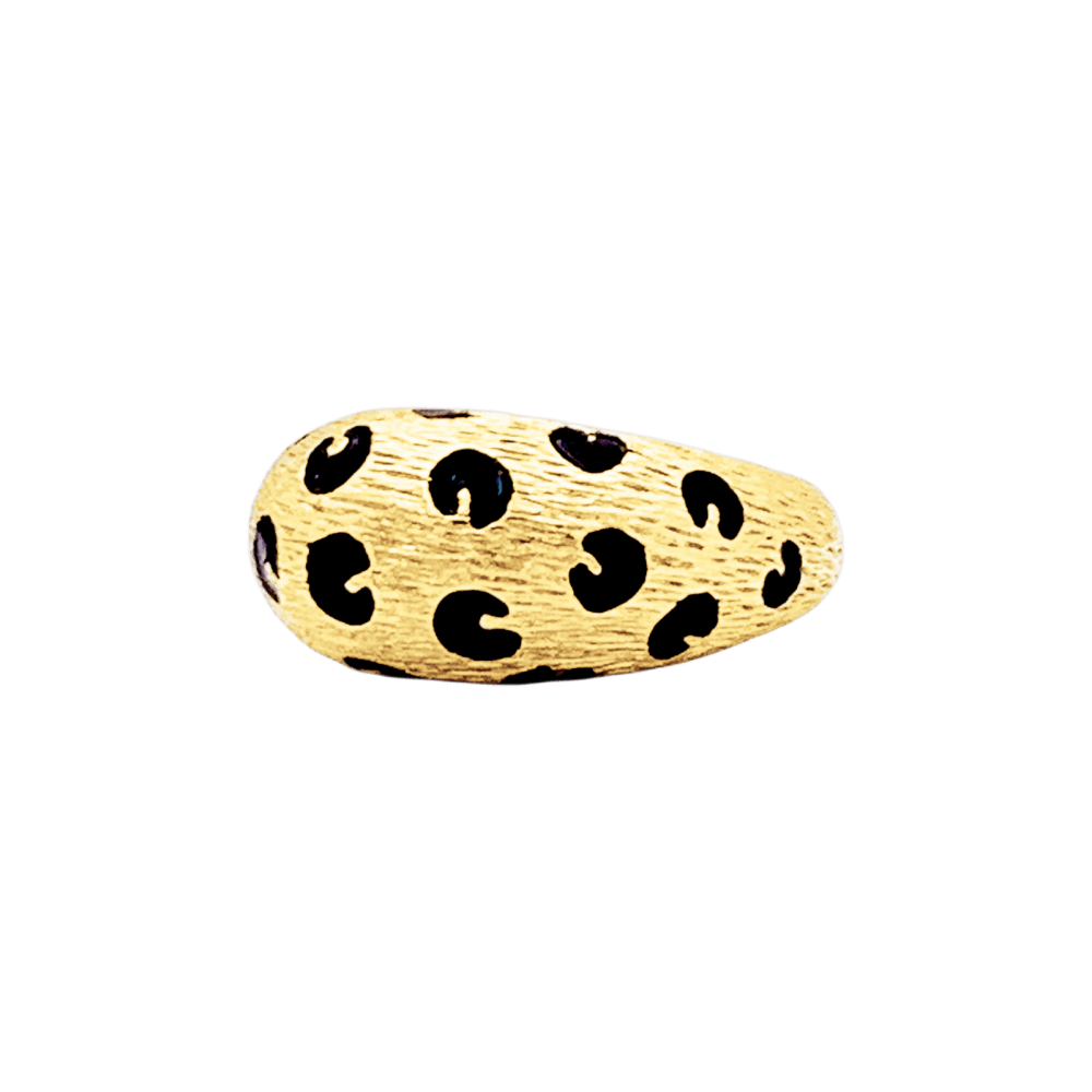Bague Dôme FRED "Léopard" en or jaune et émail noir - Castafiore