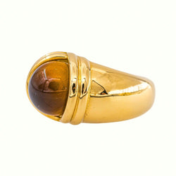 Bague Dôme Or jaune Œil de tigre - Castafiore