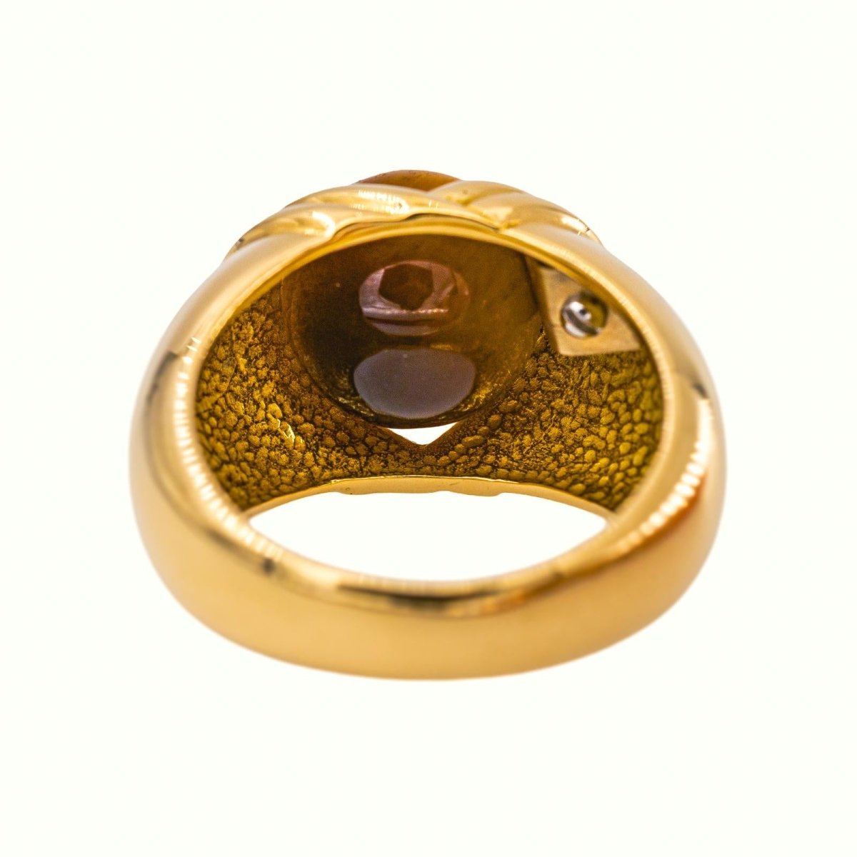 Bague Dôme Or jaune Œil de tigre - Castafiore