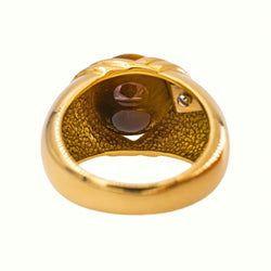 Bague Dôme Or jaune Œil de tigre - Castafiore