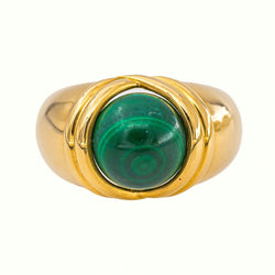 Bague Dôme Or jaune Œil de tigre - Castafiore
