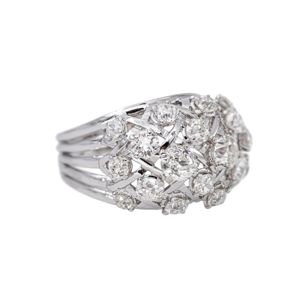 Bague Dôme Platine Diamant - Castafiore