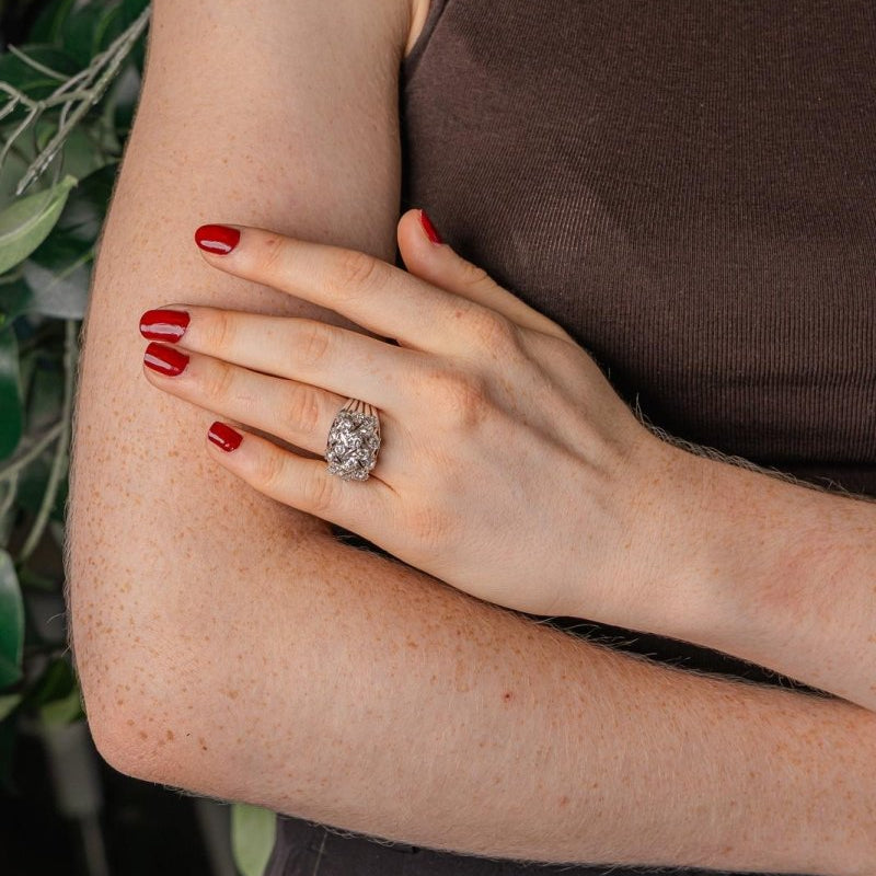 Bague Dôme Platine Diamant - Castafiore